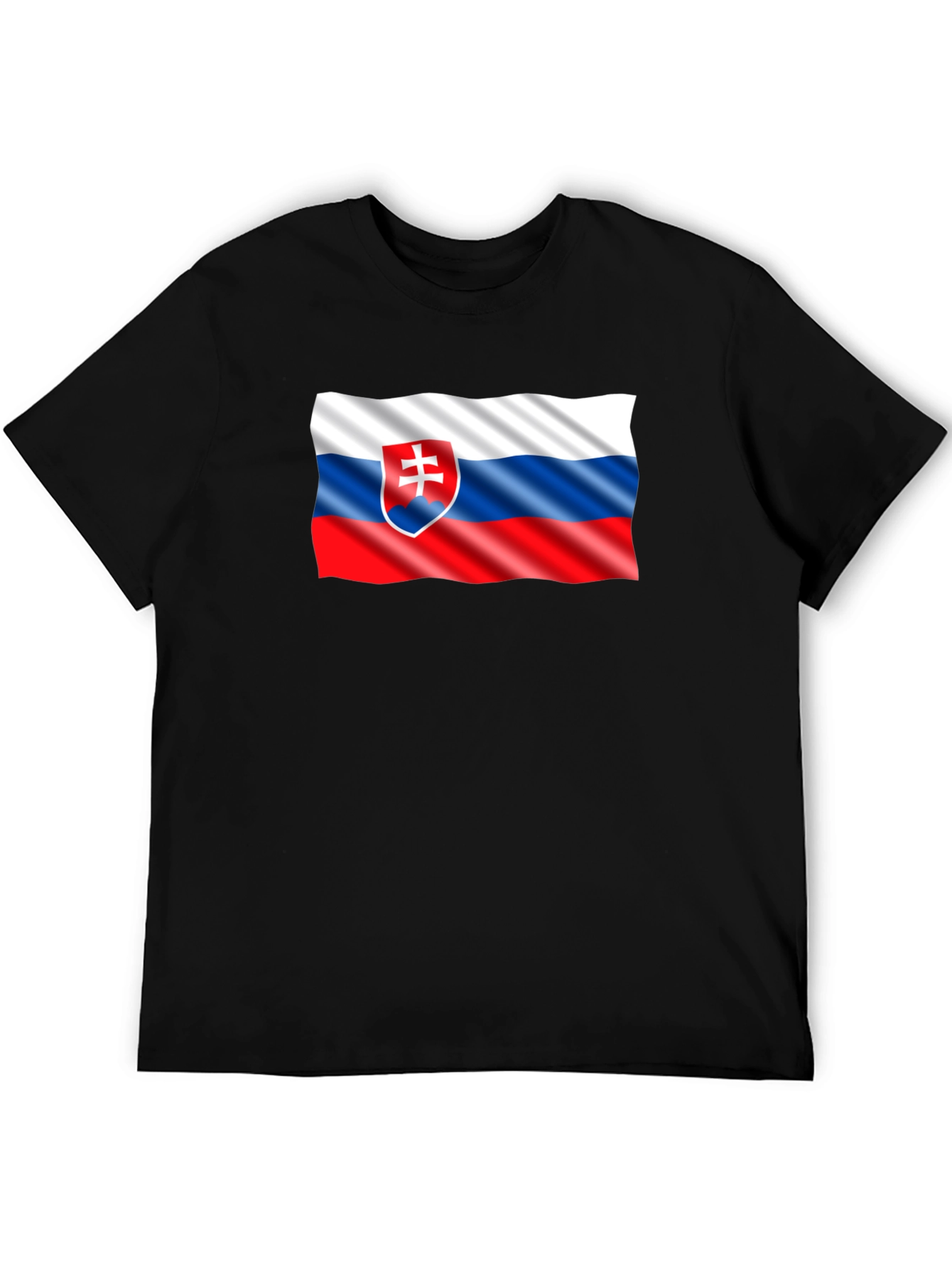 Slovak Flag T-Shirt - Black Cotton Tee