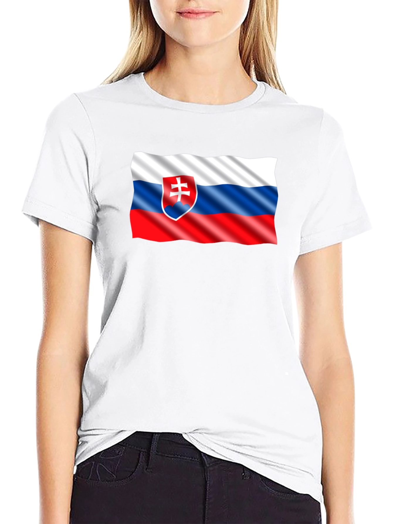 Slovak Flag T-Shirt - Black Cotton Tee