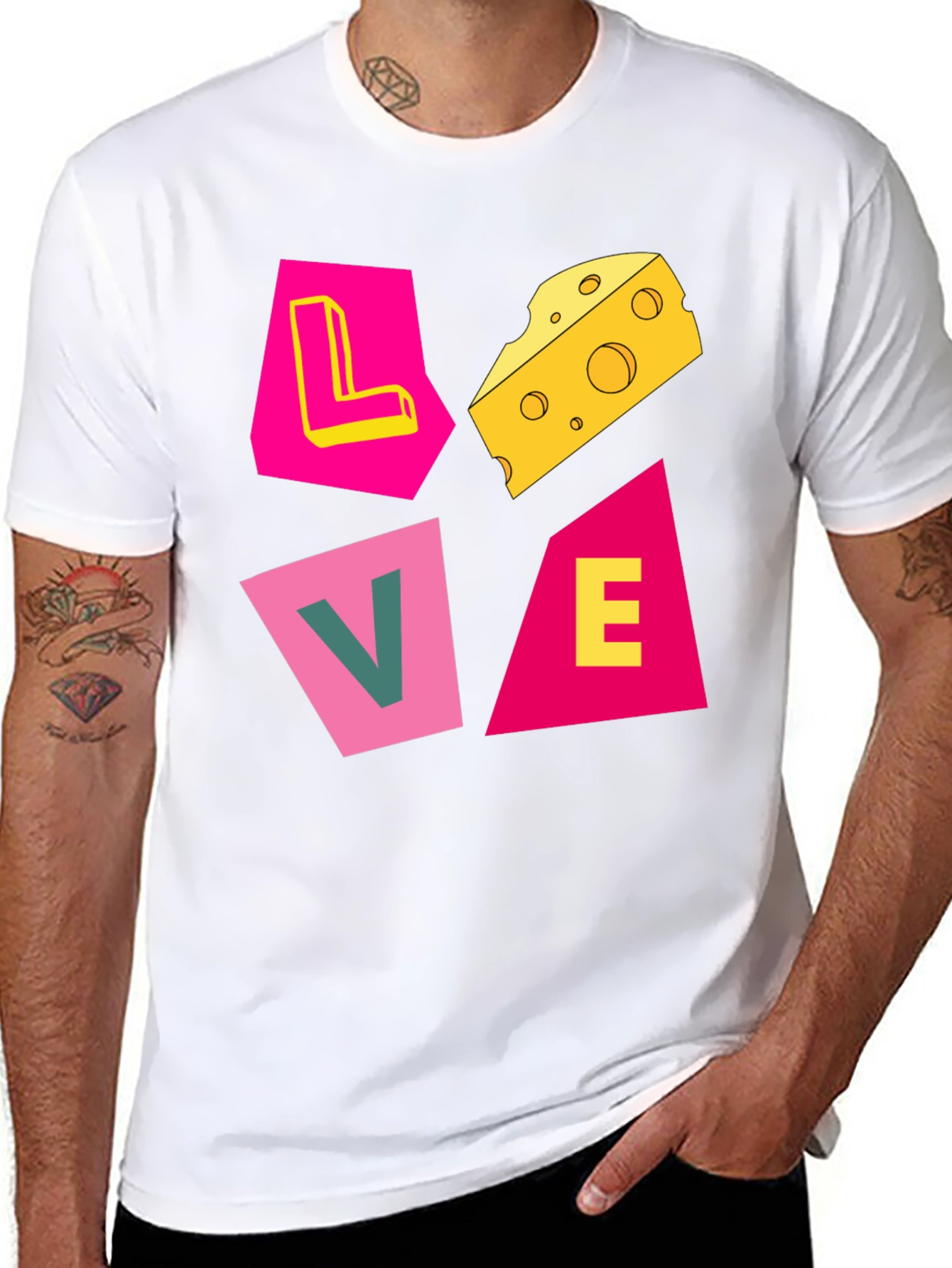 Love Cheese Graphic T-Shirt - Unique Design