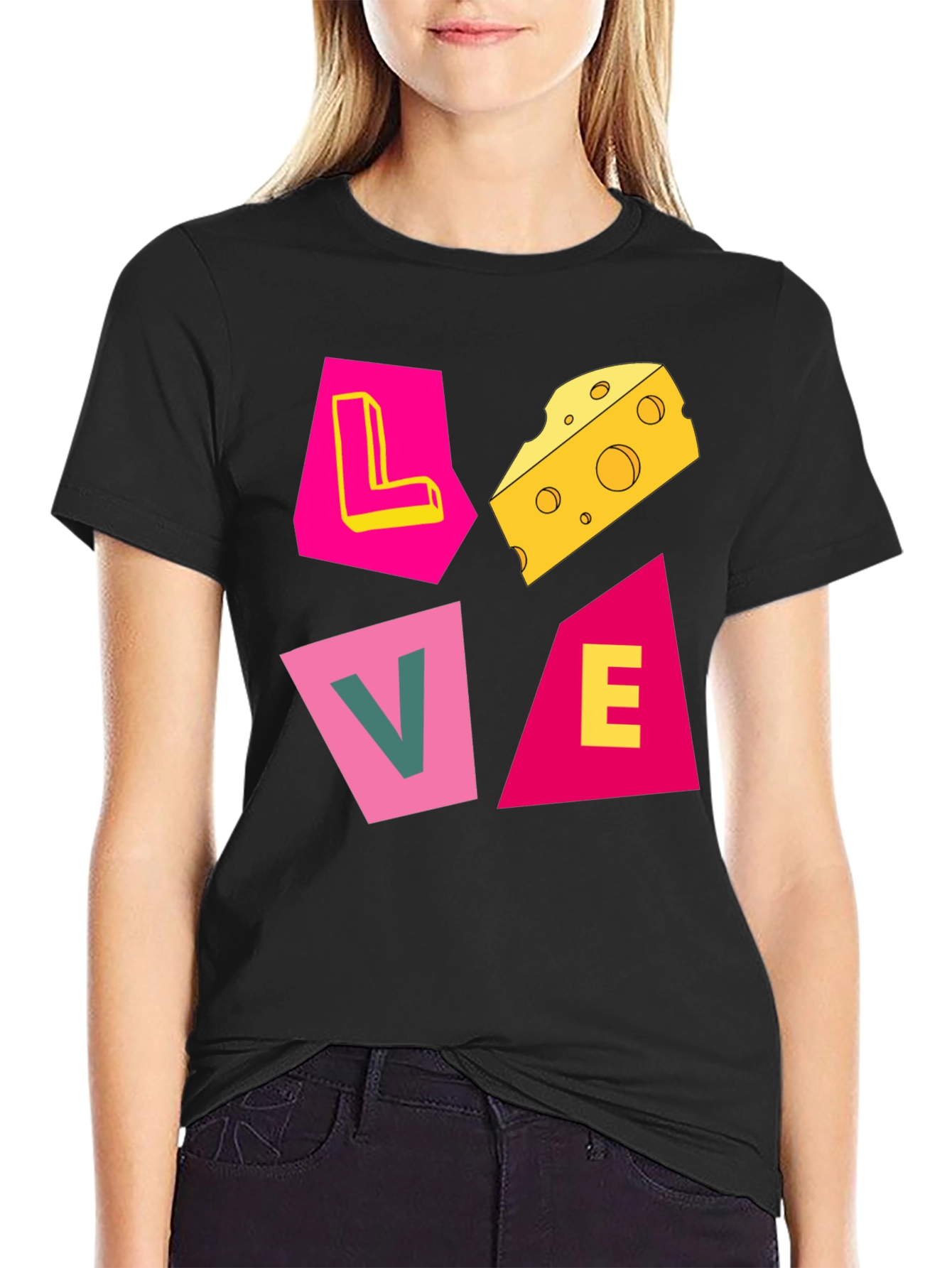 Love Cheese Graphic T-Shirt - Unique Design