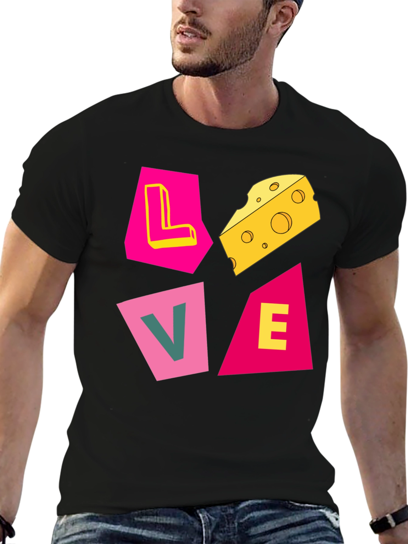 Love Cheese Graphic T-Shirt - Unique Design