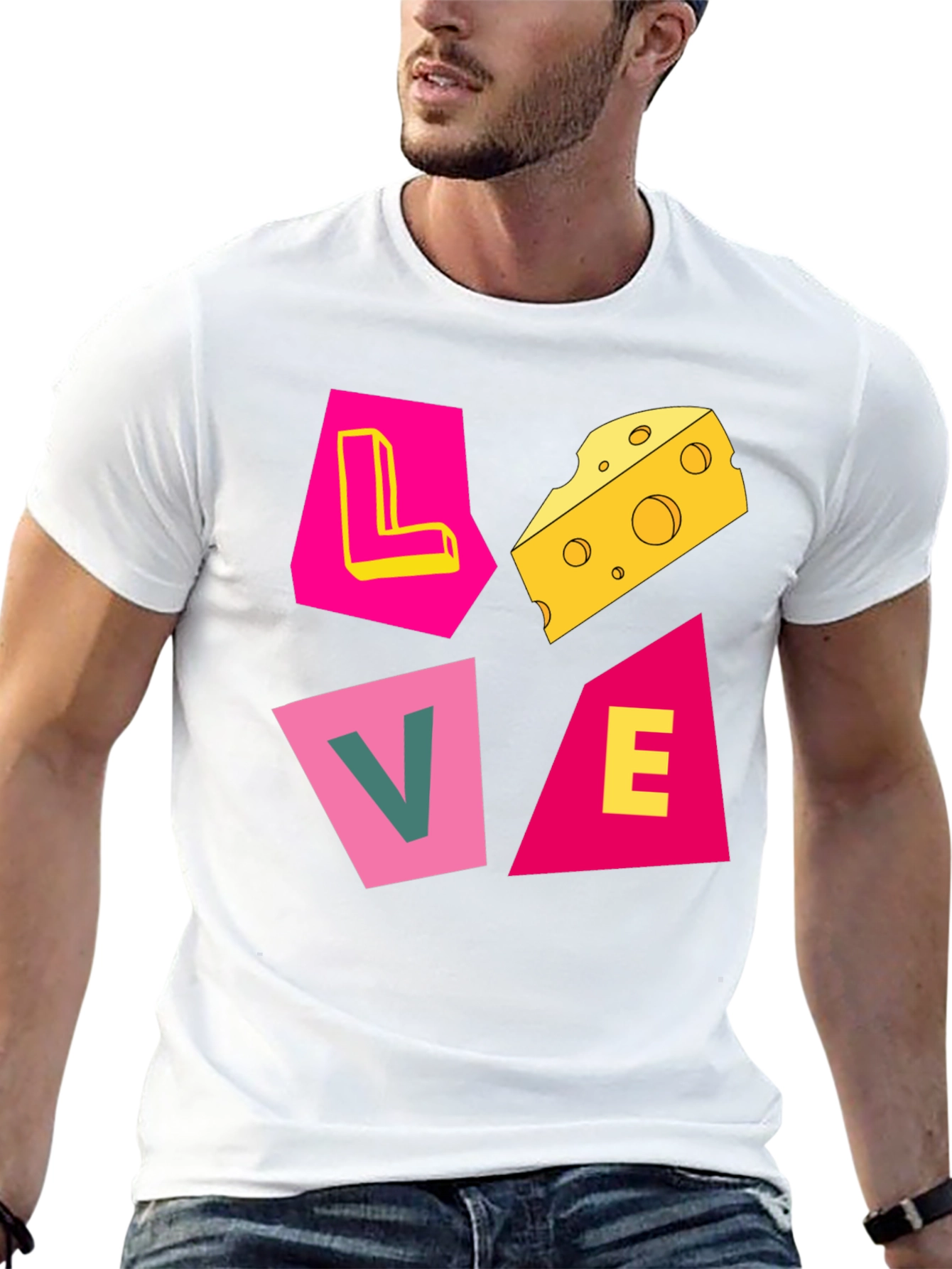 Love Cheese Graphic T-Shirt - Unique Design