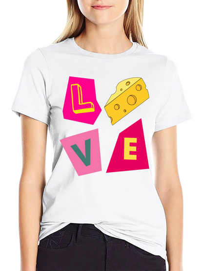 Love Cheese Graphic T-Shirt - Unique Design