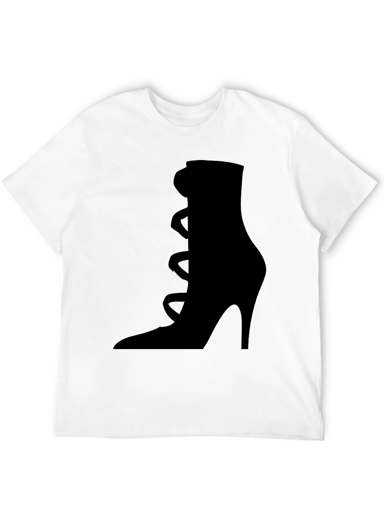 Stylish High Heel Shoe Graphic Tee - Black
