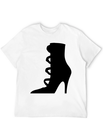 Stylish High Heel Shoe Graphic Tee - Black