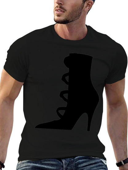 Stylish High Heel Shoe Graphic Tee - Black