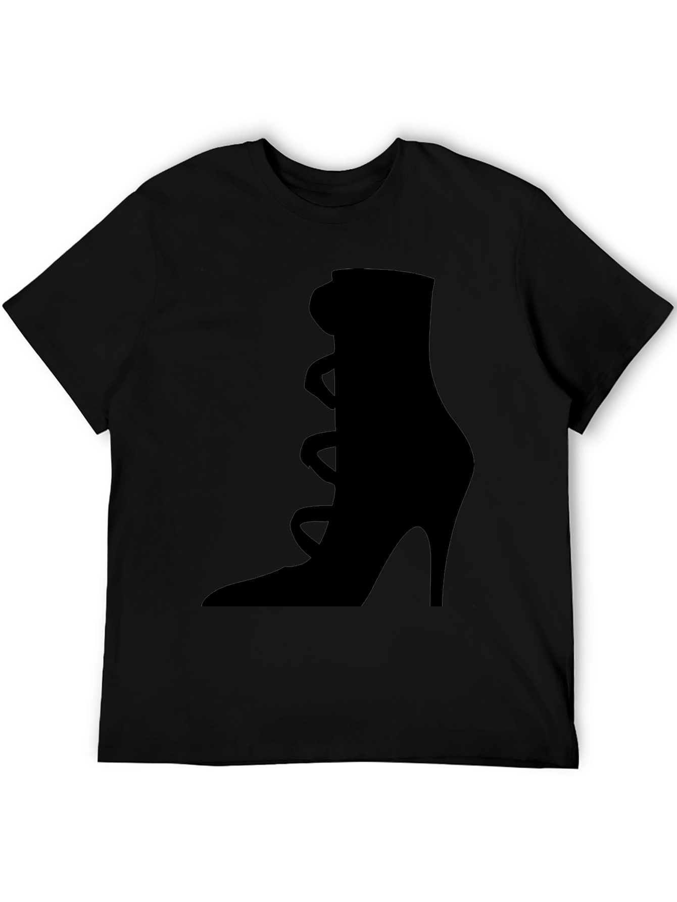 Stylish High Heel Shoe Graphic Tee - Black