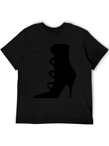 Stylish High Heel Shoe Graphic Tee - Black