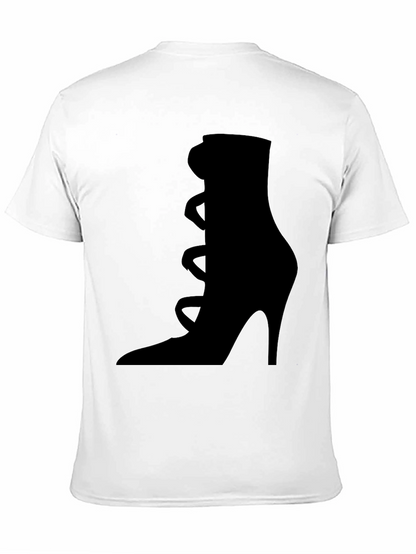 Stylish High Heel Shoe Graphic Tee - Black