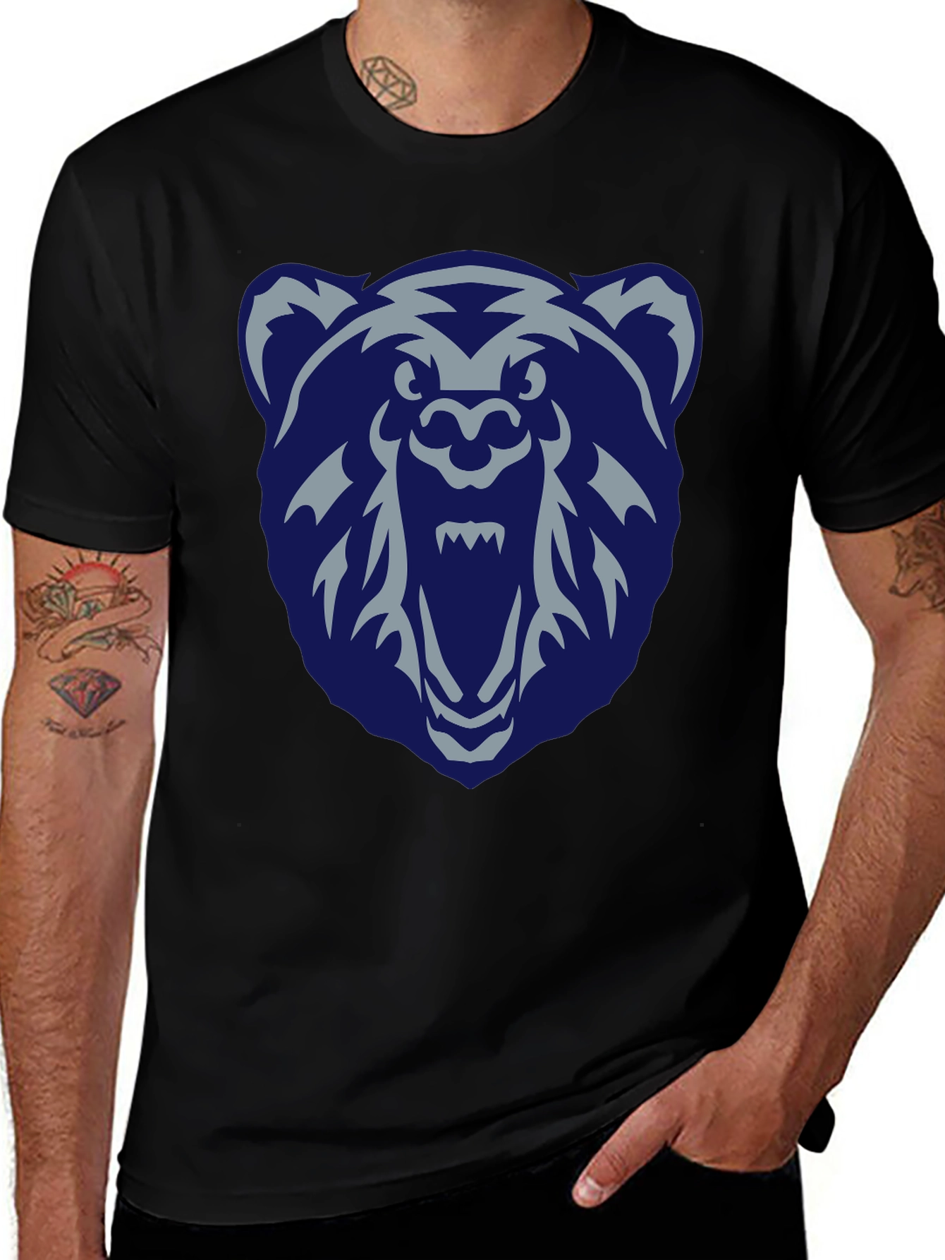 Grizzlies Bear Graphic Black T-Shirt