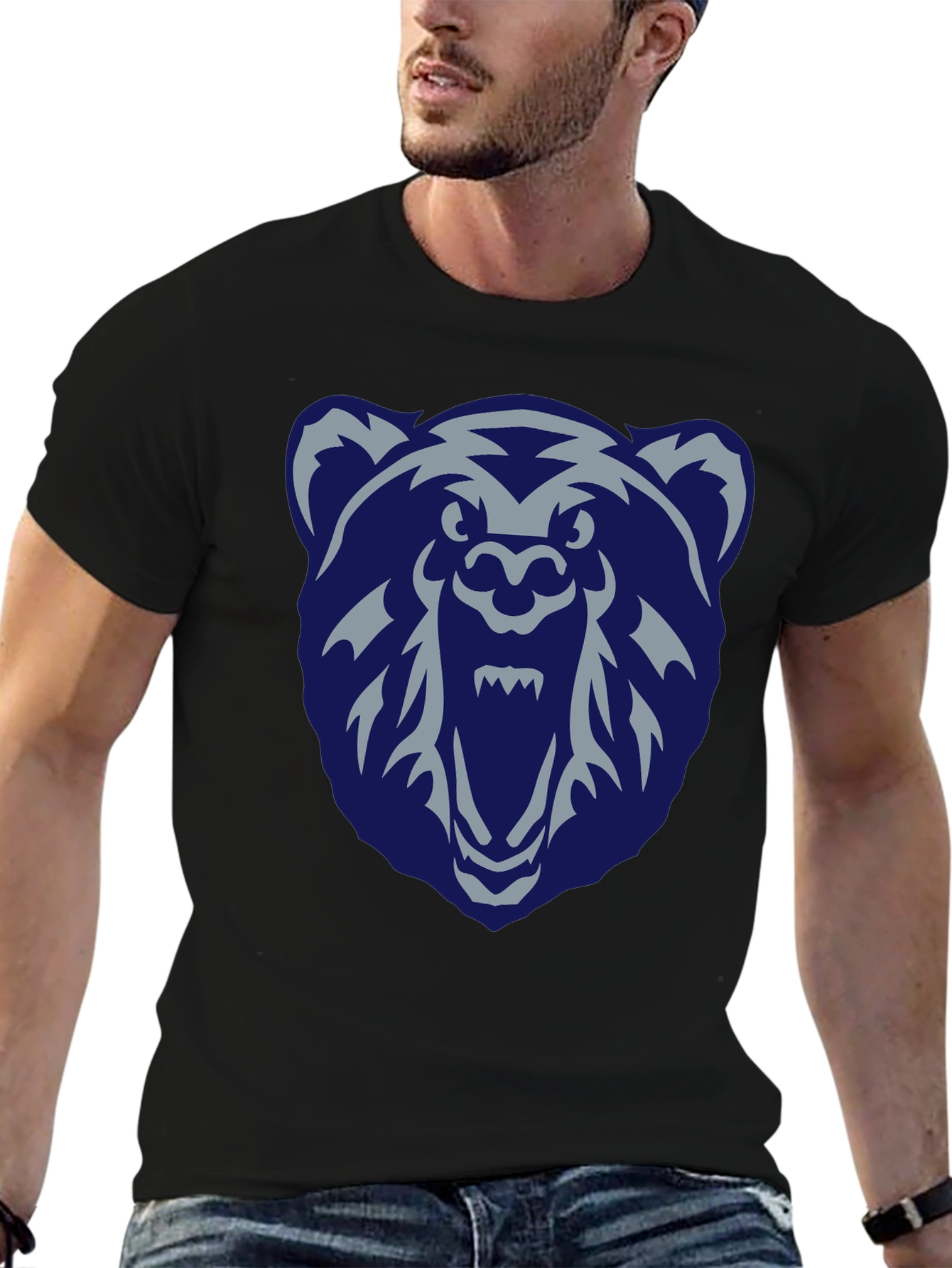 Grizzlies Bear Graphic Black T-Shirt