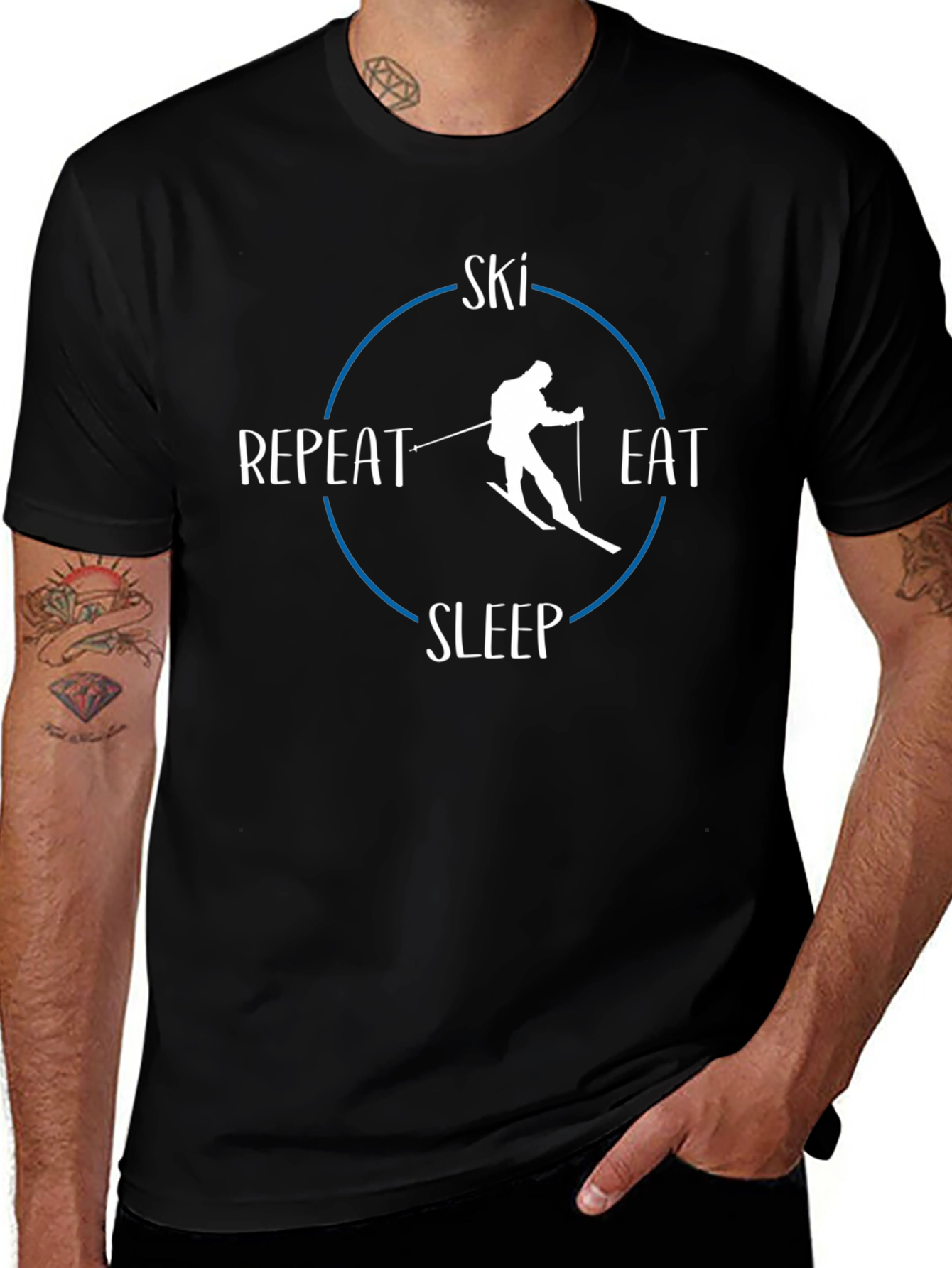 Ski Eat Sleep Repeat Graphic Tee