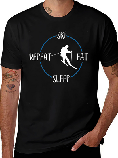 Ski Eat Sleep Repeat Graphic Tee