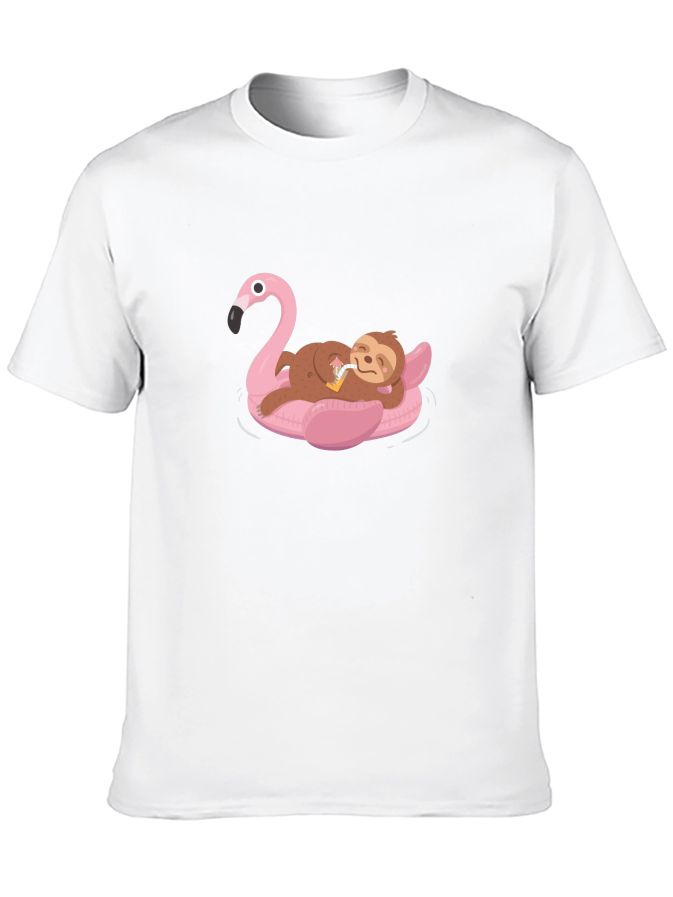 Sloth on Flamingo Float T-Shirt