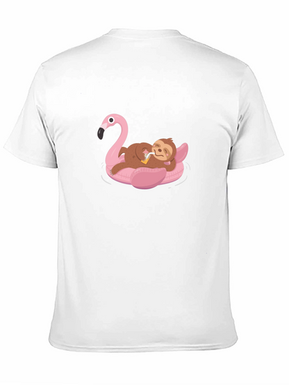 Sloth on Flamingo Float T-Shirt