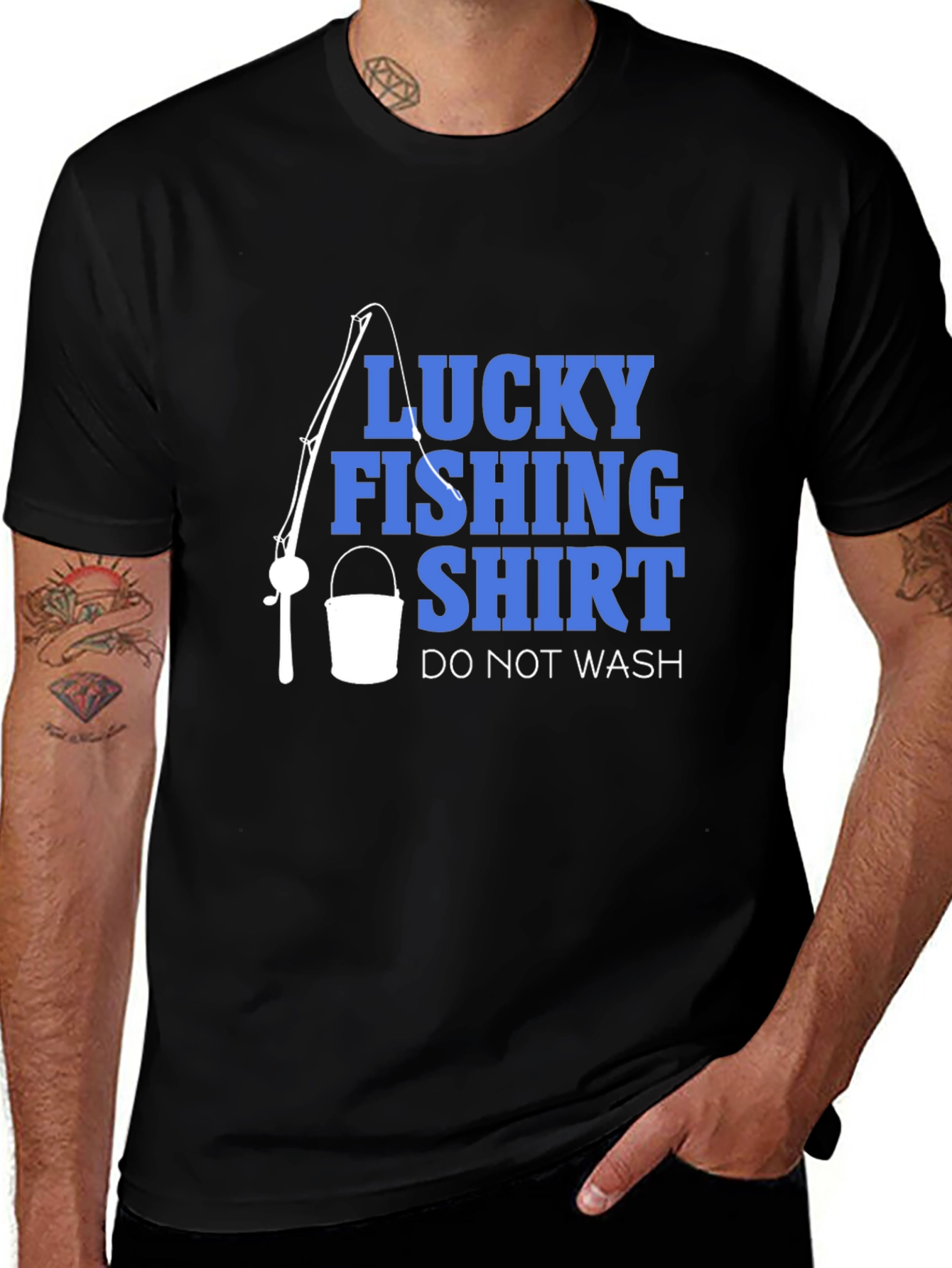 Lucky Fishing Shirt - Novelty Graphic Tee