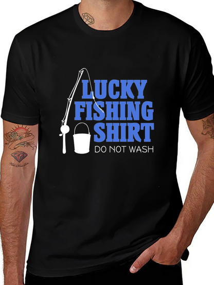 Lucky Fishing Shirt - Novelty Graphic Tee