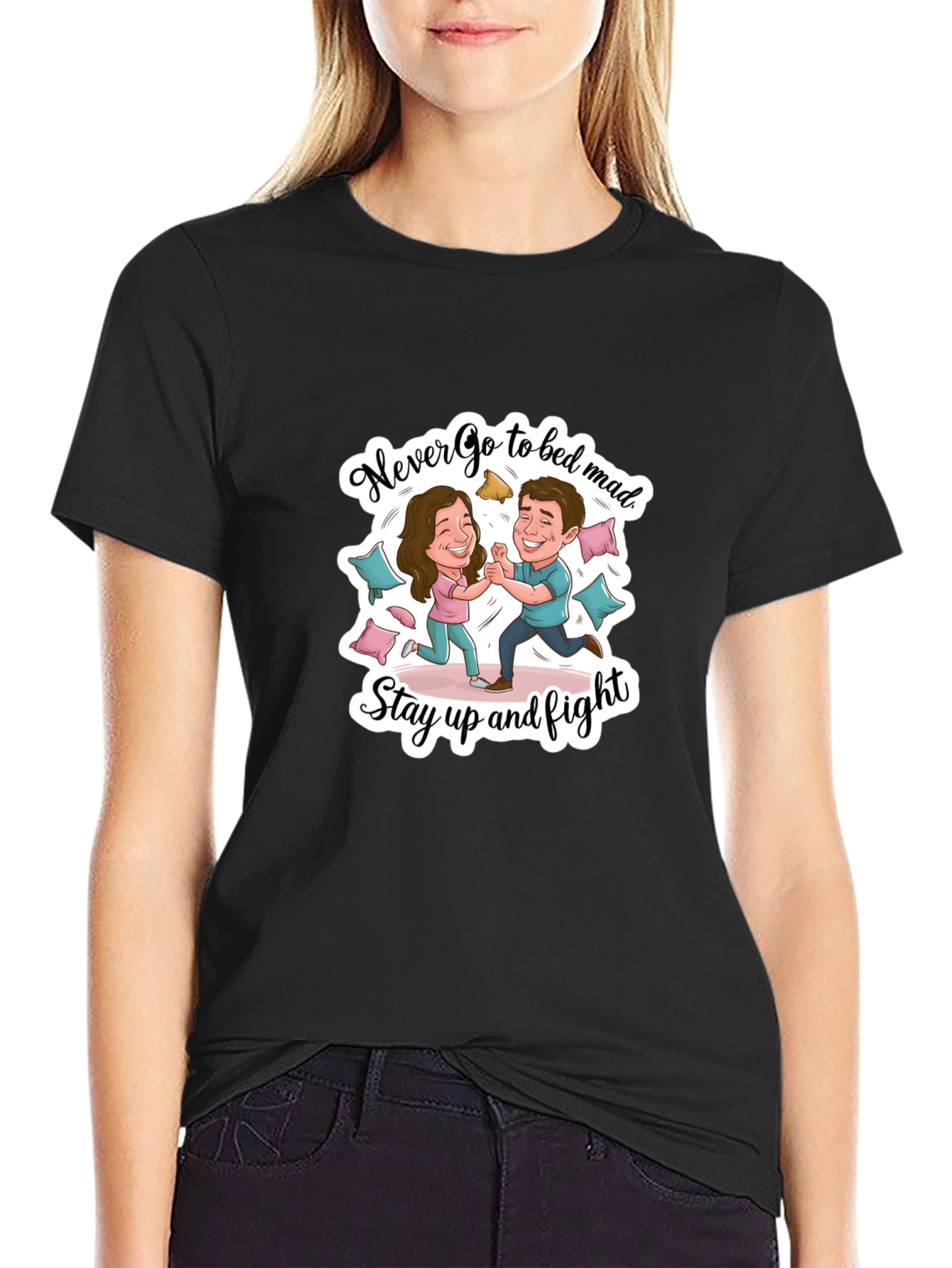 Funny Couple Fight Graphic Tee