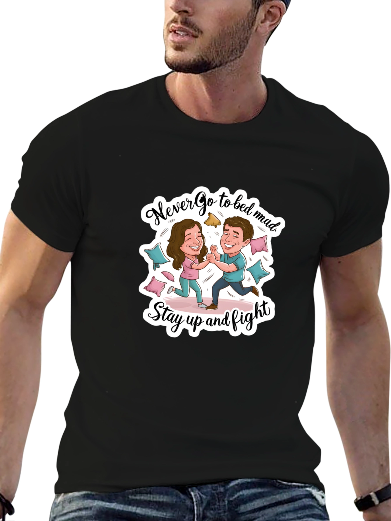 Funny Couple Fight Graphic Tee