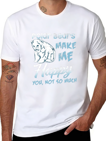 Polar Bear Graphic Print Mens T-Shirt