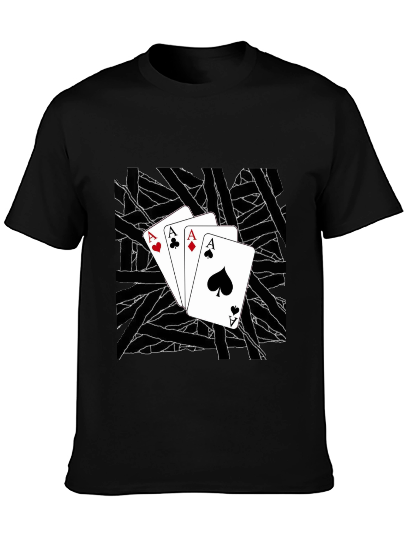 Ace Cards Graphic Tee - Black Casual T-Shirt