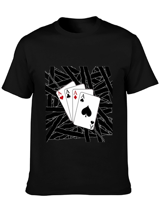 Ace Cards Graphic Tee - Black Casual T-Shirt
