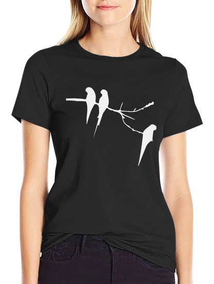 Birds on a Branch Black T-Shirt