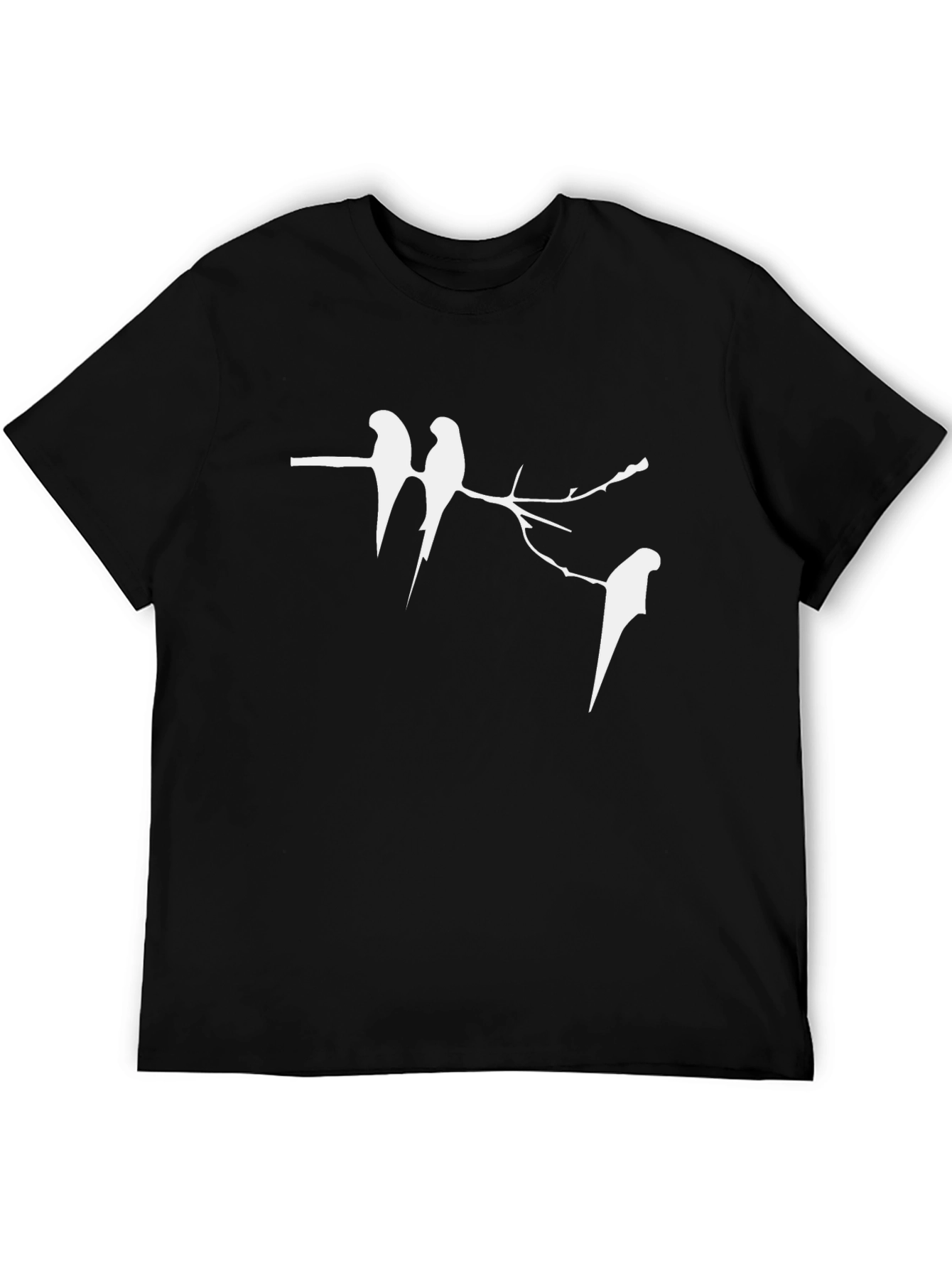 Birds on a Branch Black T-Shirt