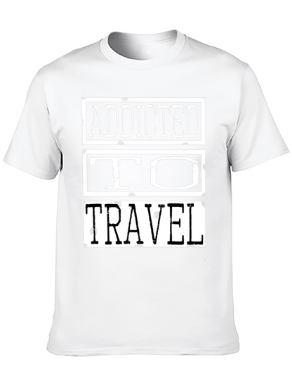 Addicted to Travel Graphic Tee - Black Cotton Shirt