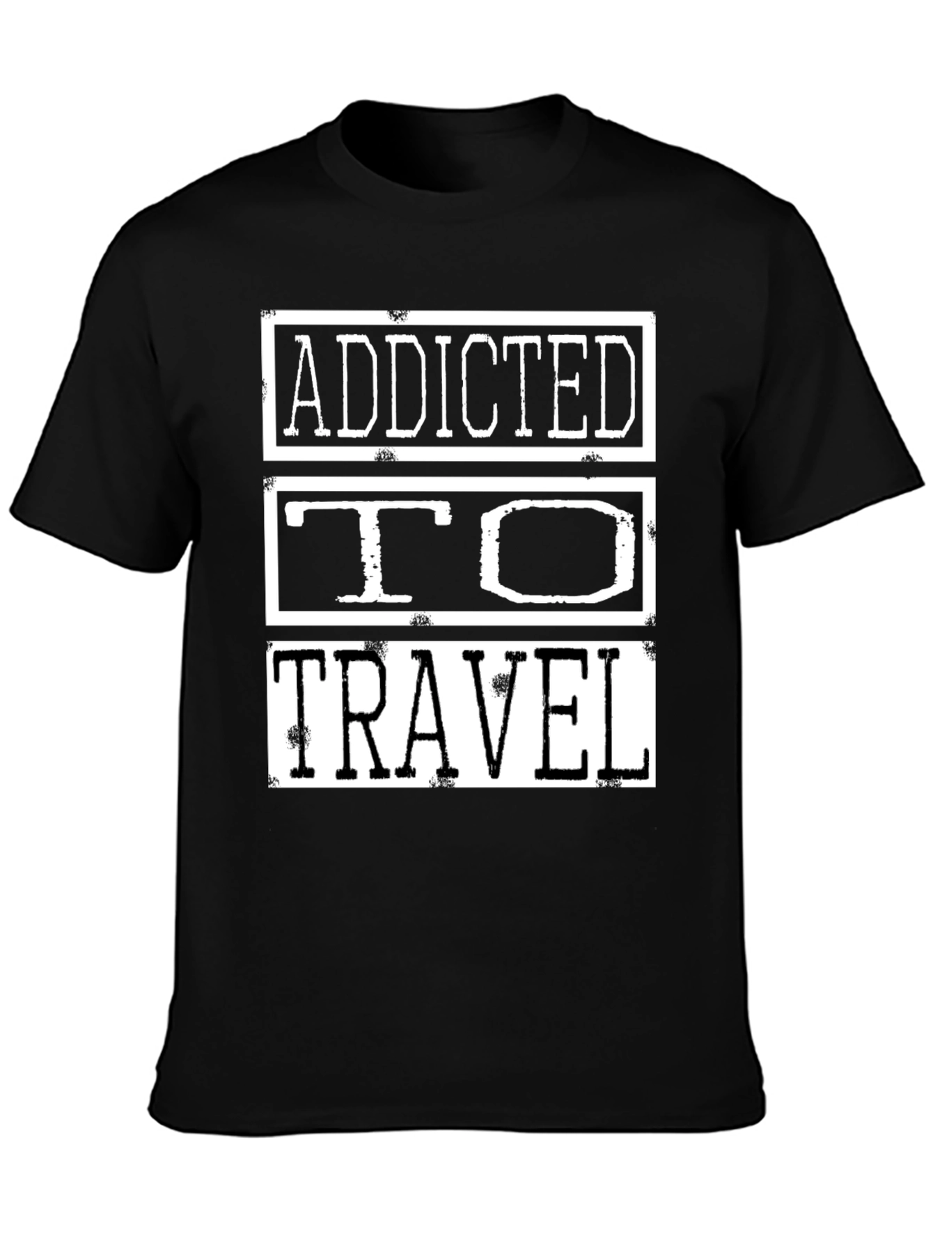 Addicted to Travel Graphic Tee - Black Cotton Shirt