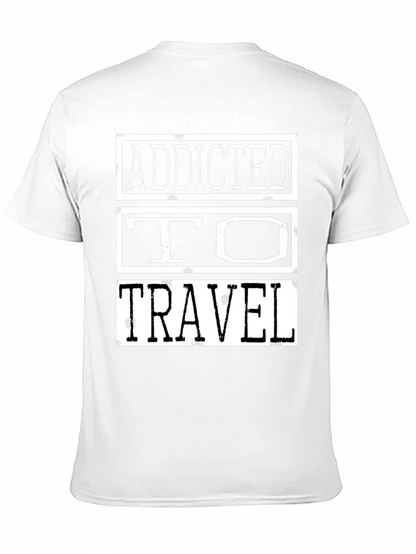 Addicted to Travel Graphic Tee - Black Cotton Shirt