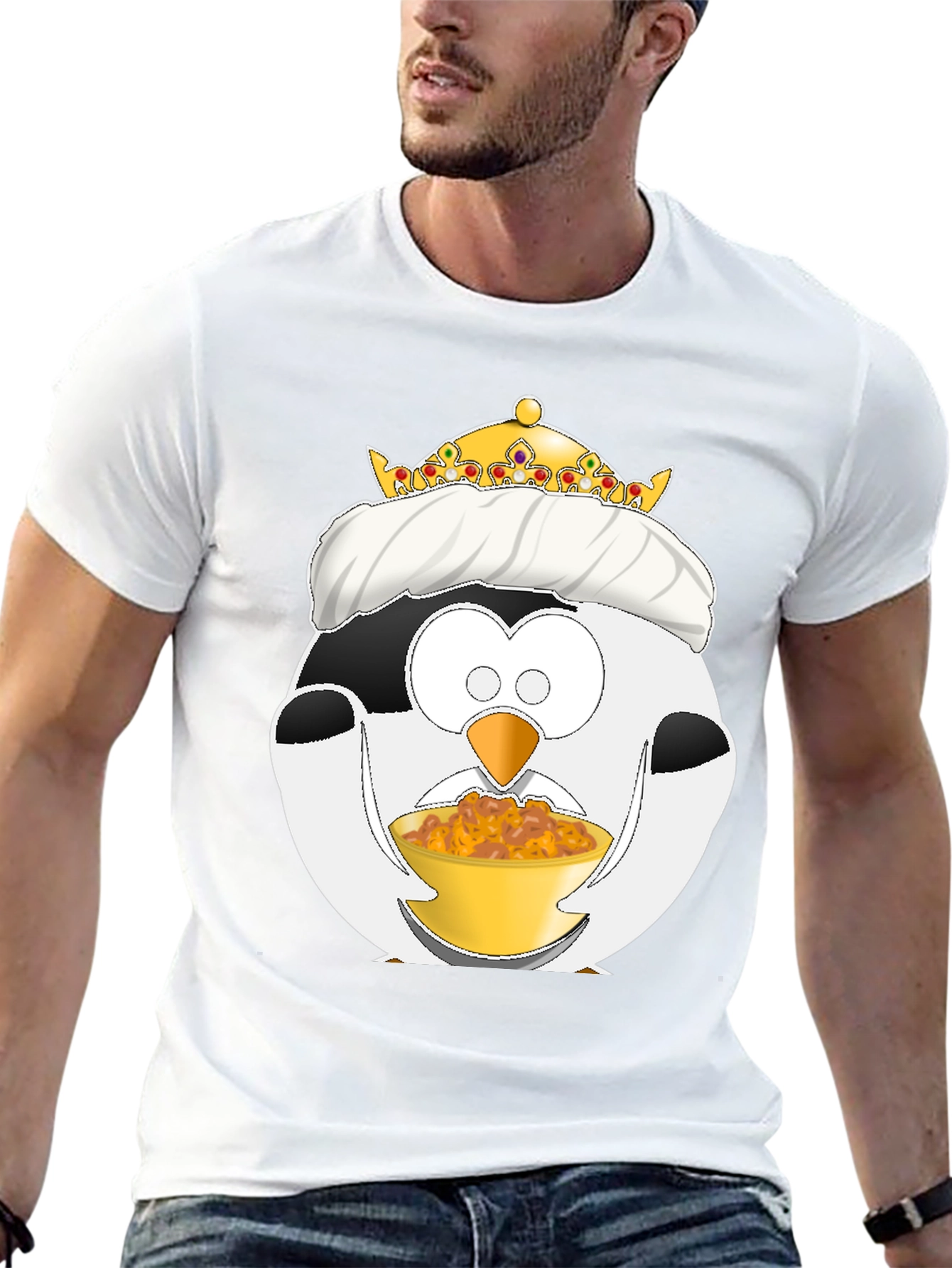 Funny Penguin King Graphic T-Shirt