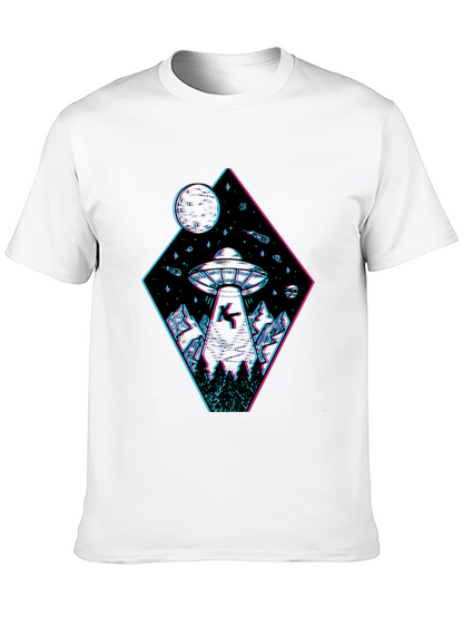 UFO Abduction Graphic T-Shirt - Black