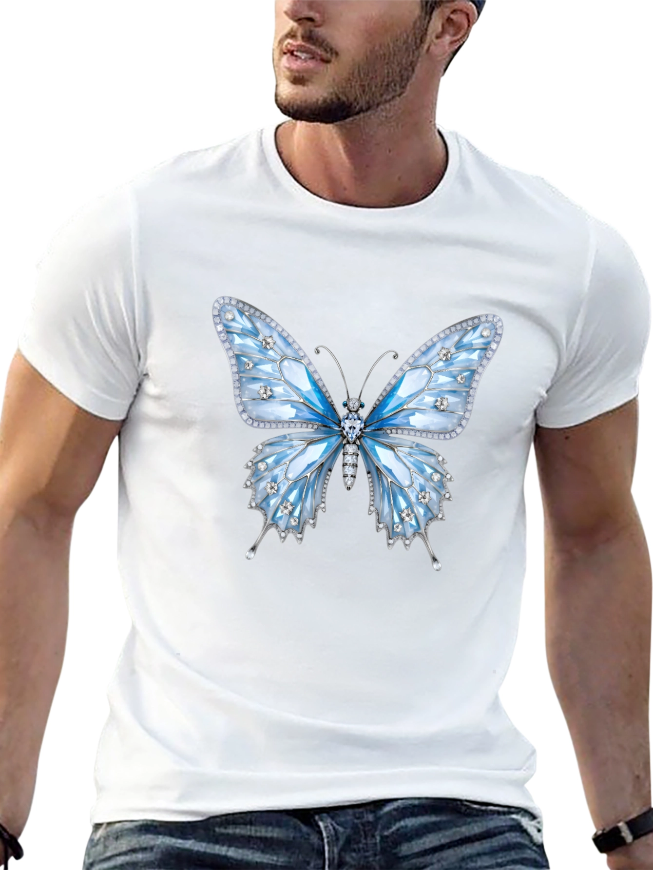Butterfly Gem T-Shirt - Sparkling Elegant Design