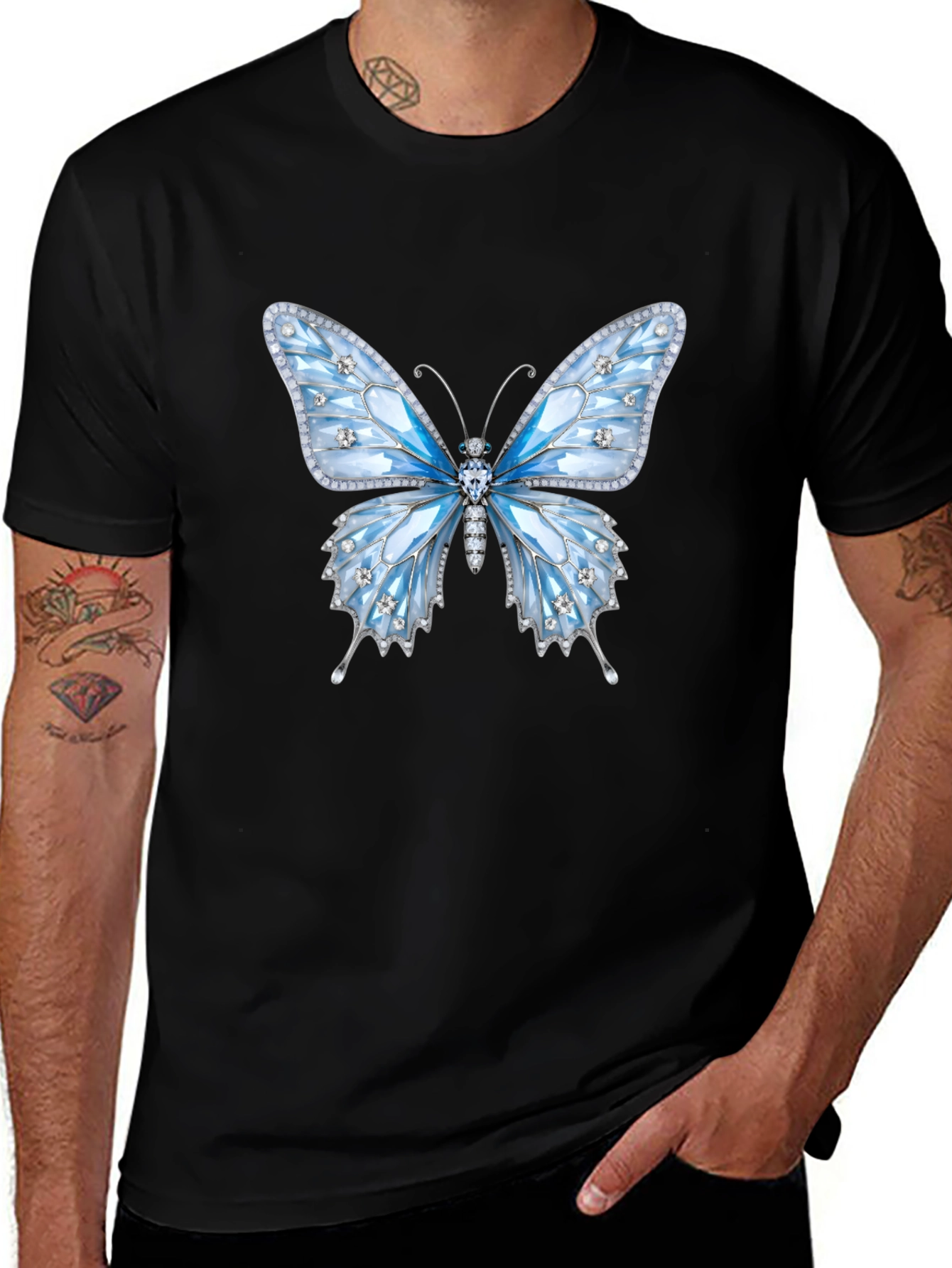 Butterfly Gem T-Shirt - Sparkling Elegant Design