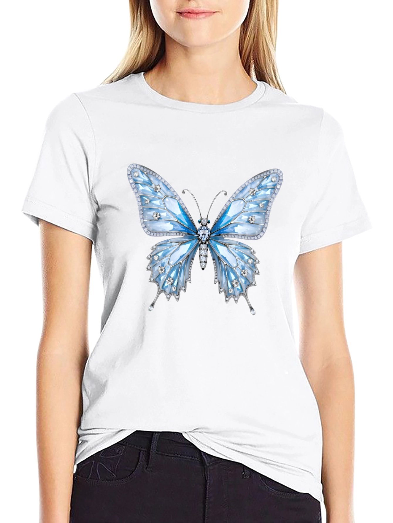 Butterfly Gem T-Shirt - Sparkling Elegant Design