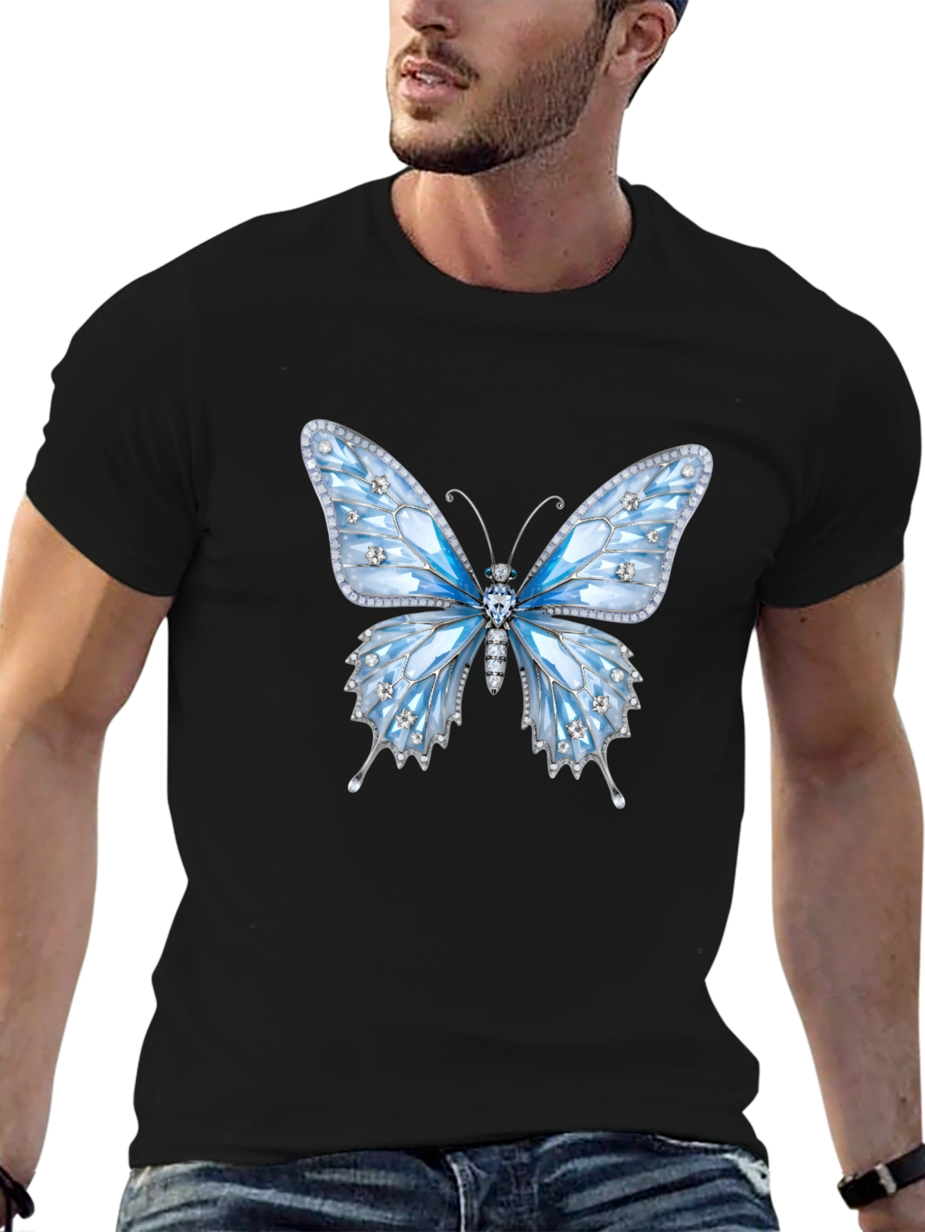 Butterfly Gem T-Shirt - Sparkling Elegant Design