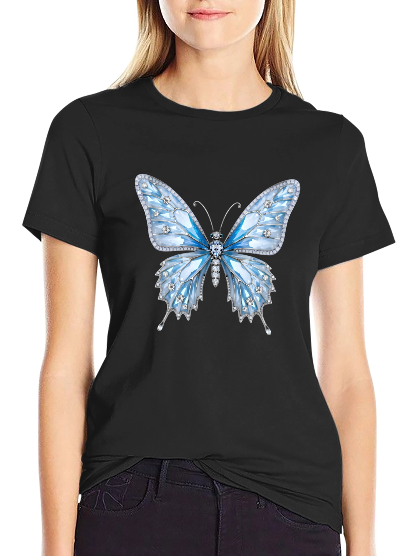 Butterfly Gem T-Shirt - Sparkling Elegant Design