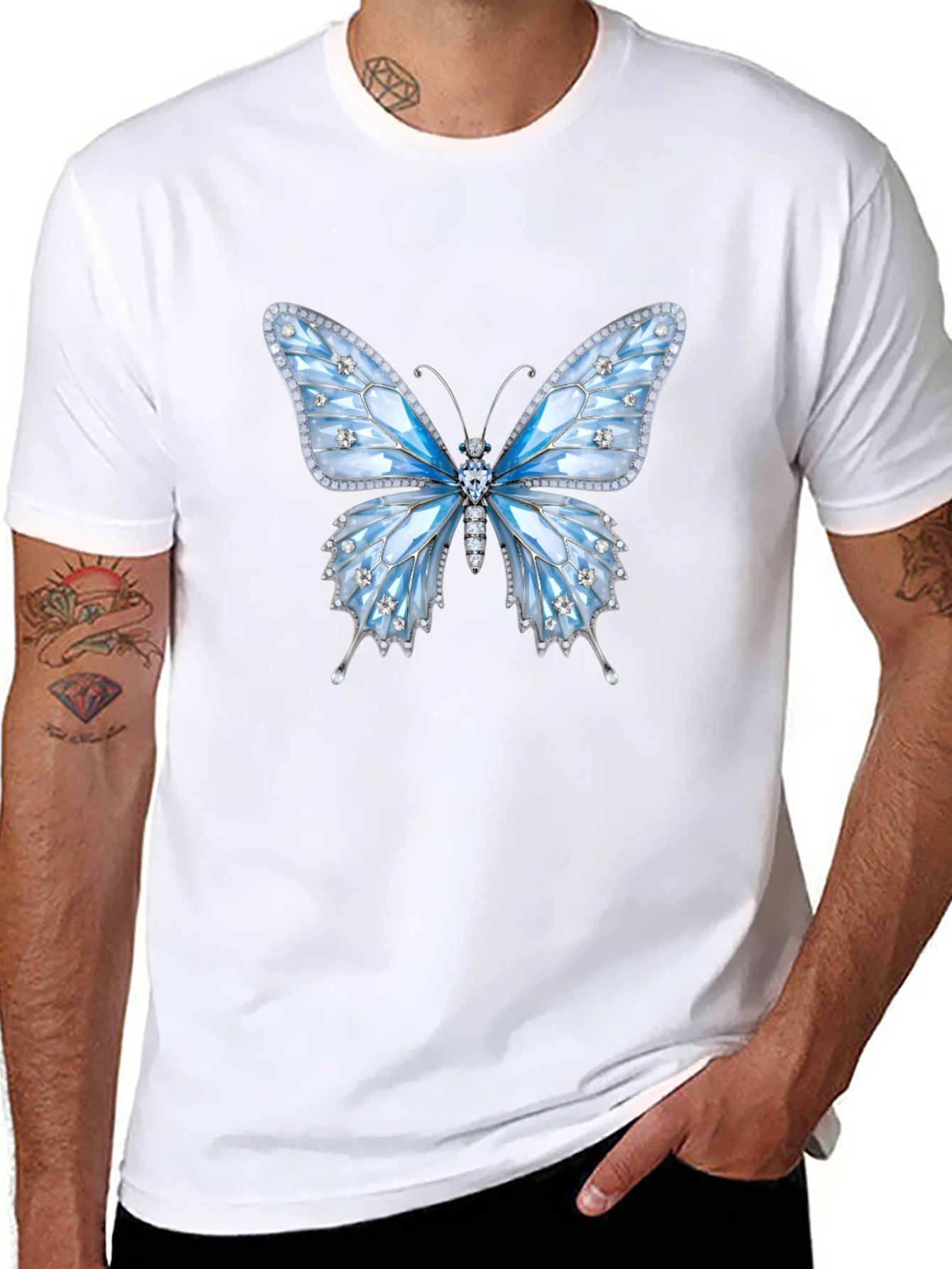 Butterfly Gem T-Shirt - Sparkling Elegant Design