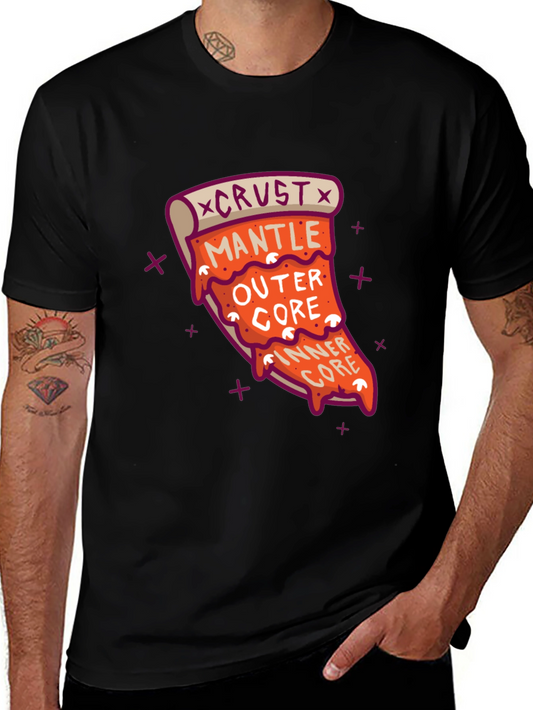 Earth Layers Pizza T-Shirt - Science & Food Humor Tee