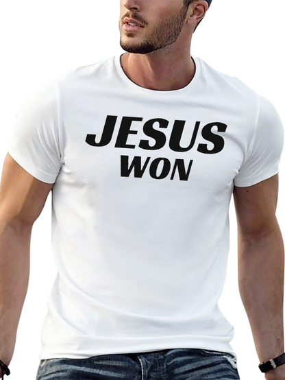 Jesus Won Black Crew Neck T-Shirt