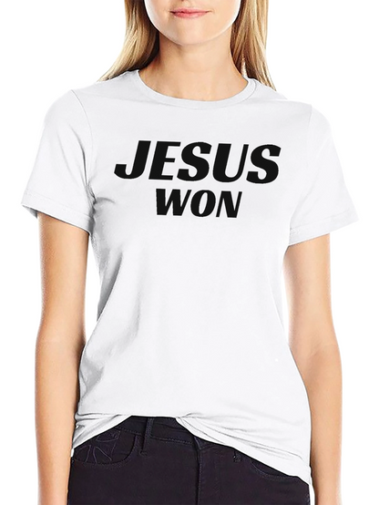 Jesus Won Black Crew Neck T-Shirt
