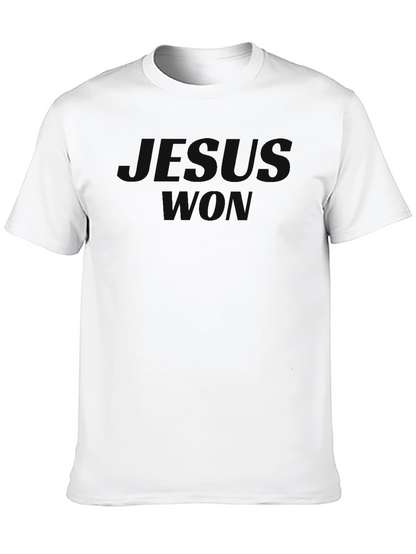 Jesus Won Black Crew Neck T-Shirt