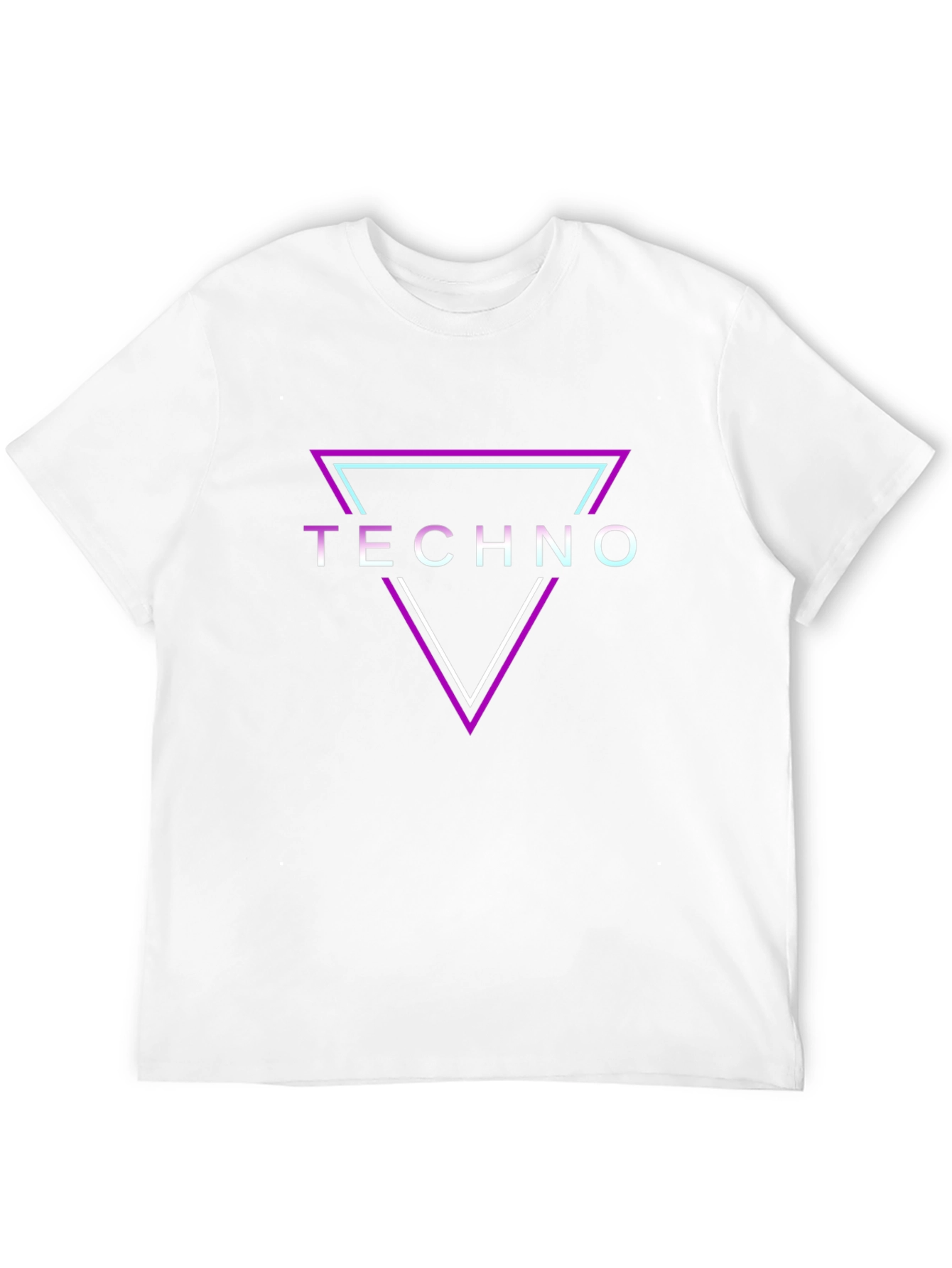 Retro Techno Triangle Graphic Black T-Shirt