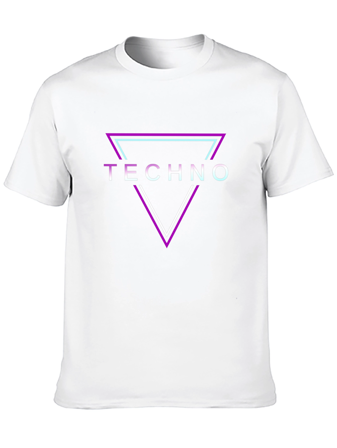 Retro Techno Triangle Graphic Black T-Shirt
