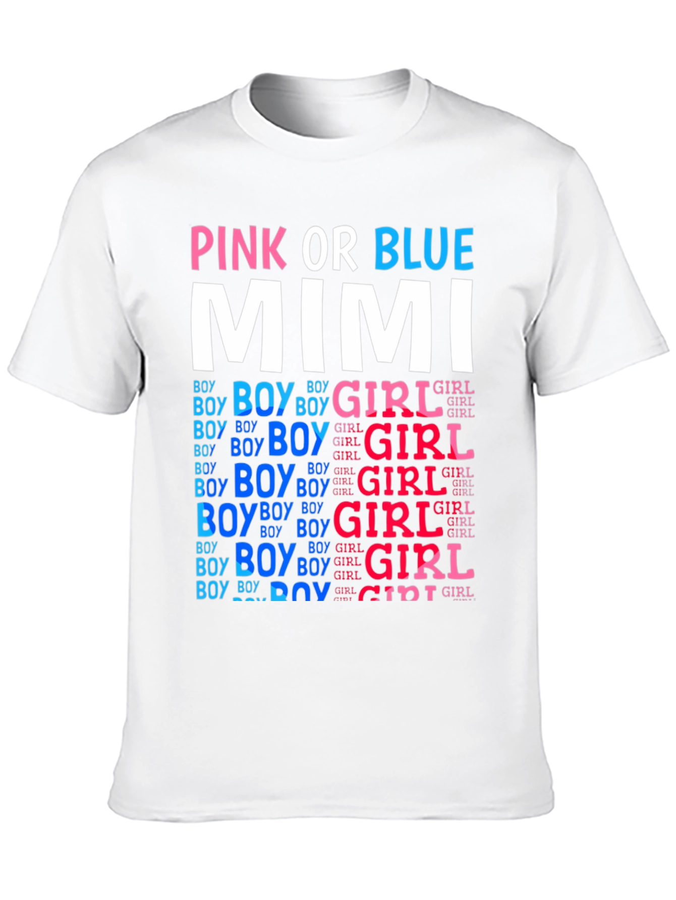 Pink or Blue Mimi Gender Reveal T-Shirt