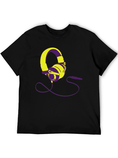 Modern Headphones Graphic Tee - Black