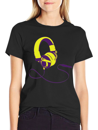 Modern Headphones Graphic Tee - Black