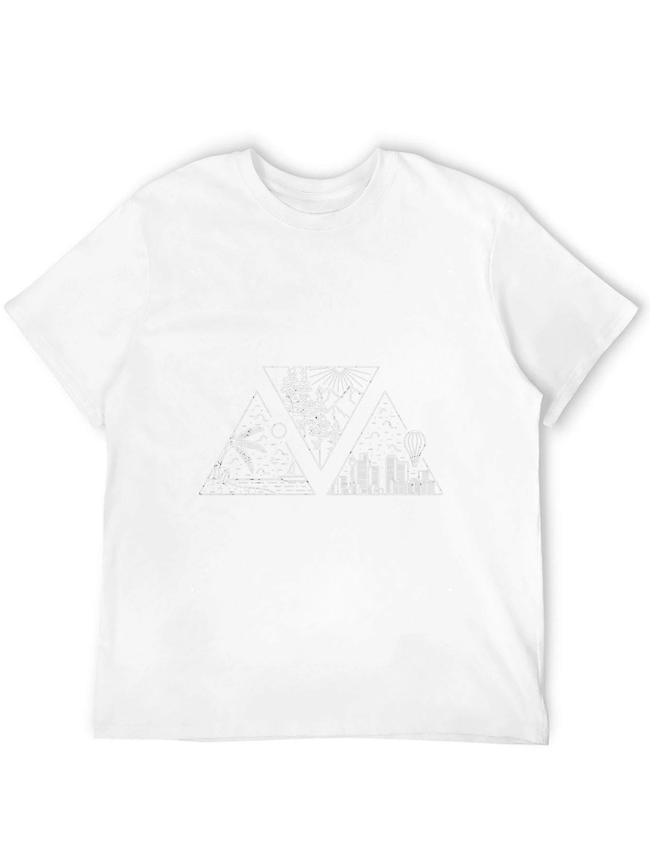 Geometric Landscape Graphic Tee - Black