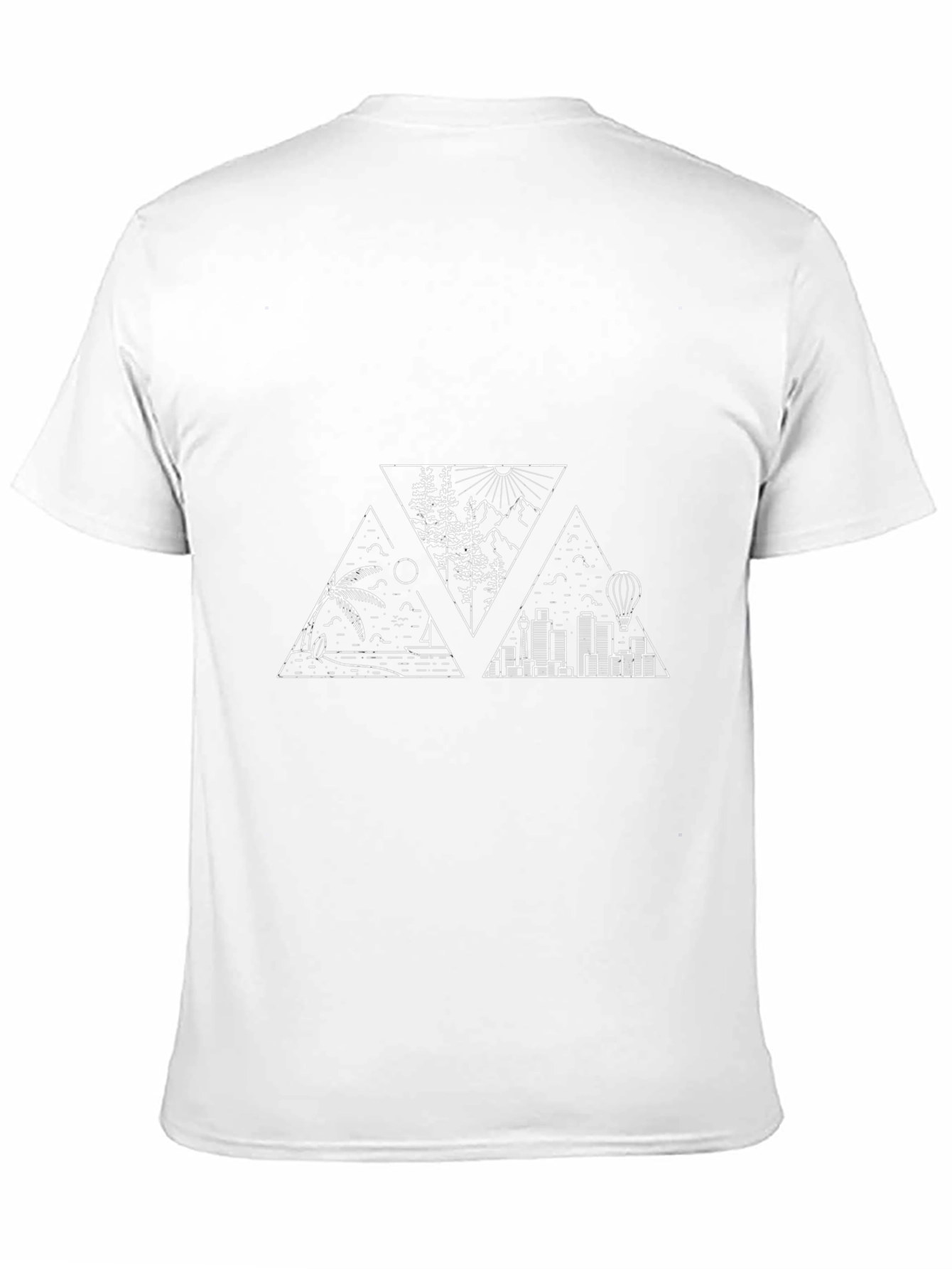 Geometric Landscape Graphic Tee - Black